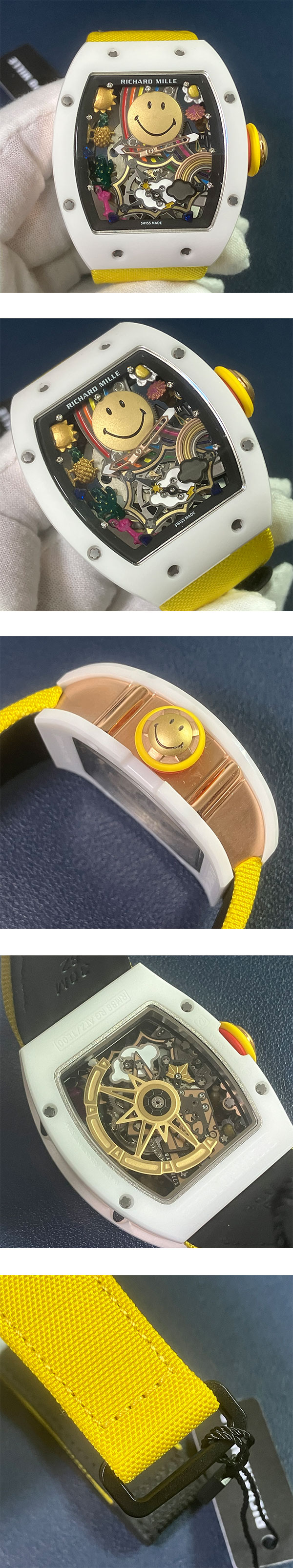 気分上昇 リシャールミルコピー RM88 オートマティック トゥールビヨンスマイリー ホワイトセラミックス